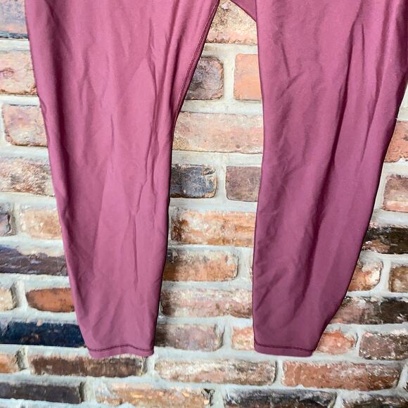 Old Navy Maroon Red High Waisted PowerSoft 7/8 Pocket Leggings Women's Size XL - Picture 3 of 7